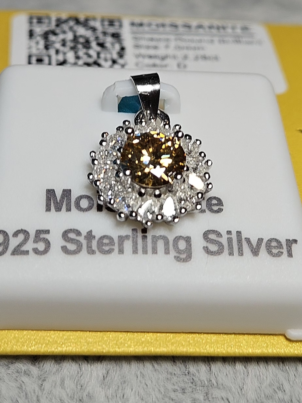 NWT 2.28CT Golden Yellow Moissanite Marquise Mixed Halo Pendant 925 Silver